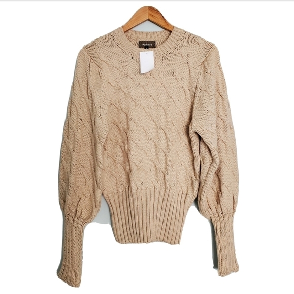 NEW 4si3enna Drea Oat Cable Knit Sweater - Picture 2 of 5
